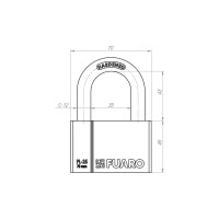 Навесной замок Fuaro PL-2570 70 мм 4 фин. кл. БЛИСТЕР 26397