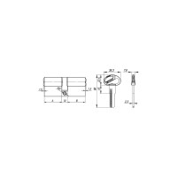 Цилиндровый механизм Fuaro D-PRO500/60 mm /25+10+25/ CP хром 5 кл. 37729