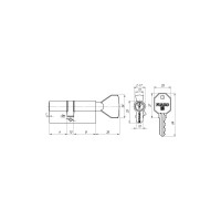 Цилиндровый механизм с вертушкой Fuaro 100 CM 80 mm /35+10+35/ 3 ключа CP хром 23749