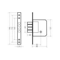 Врезной замок Аллюр без ручки 189-4 латунь крестовой ключ 1 090
