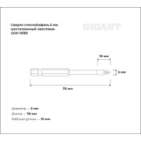 Сверло стекло/кафель 5 мм Gigant GDH 11085