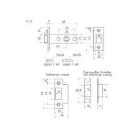 Дверная защелка НОРА-М С-45 графит 16672