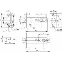 Ручка защелка AJAX 6010 SN-E кл./фик. мат. никель 39521