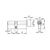 Цилиндровый механизм с вертушкой AJAX AX202/100 mm 50+10+40 CP хром 5 кл. 41293