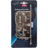 Замок AGB межк. под цилиндр MEDIANA EVOLUTION B01103.50.06.567 с отв. планкой B01000.13 никель 25801