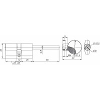 Цилиндровый механизм со штоком Fuaro D-PRO507/90 mm /55+10+25/ CP хром 5 кл. 39171