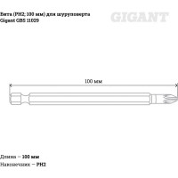 Gigant Бита для шуруповерта 100мм PH2 GBS 11029