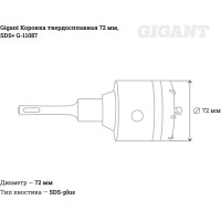 Gigant Коронка твердосплав SDS Plus 72мм G-11087