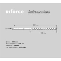 Inforce Бур SDS-MAX 24x520 по железобетону 11-01-524