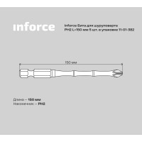 Inforce бита для шуруповерта PH2 L=150мм 5шт в упаковке 11-01-382