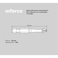 Inforce бита для шуруповерта PZ1 L=50мм 2шт в упаковке 11-01-389