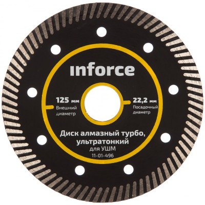 Inforce диск алмазный турбо ультротонкий для ушм 11-01-496