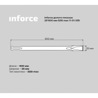 Inforce долото плоское 25*600мм SDS max 11-01-335
