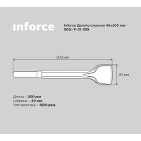 Inforce долото плоское 40*200 SDS+ 11-01-339