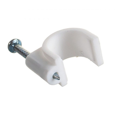 FORTISFLEX Скоба пластиковая с гвоздем плоская СПП 10 25шт. уп.25шт 49454