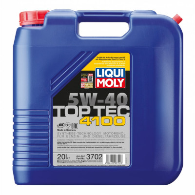 Синтетическое моторное масло LIQUI MOLY Top Tec 4100 5W-40 SN/CF;A3/B4/C3 3702