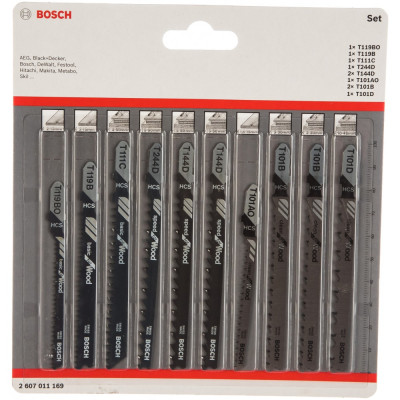 Набор лобзиковых пилок Bosch Wood 2607011169
