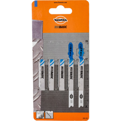 HAWERA 5 Лобзиковых пилок T 118 А, HSS F00Y240523