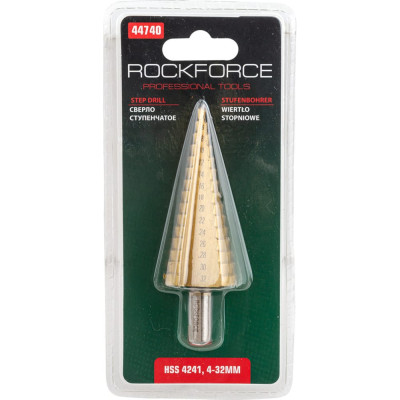 Rockforce сверло ступенчатое hss 4241 4-32мм rf-44740