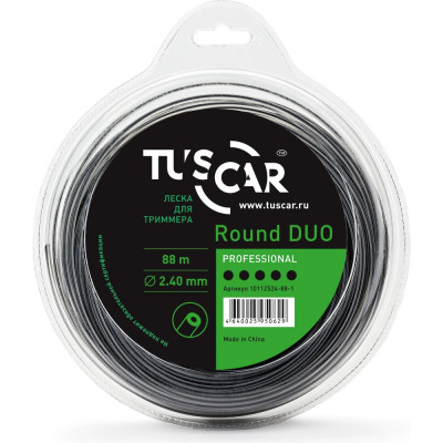 Tuscar леска для триммера round duo, professional, 2.4mmx88m 10112524-88-1