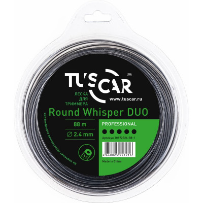 Tuscar леска для триммера round whisper duo, professional, 2.4mmx88m 10172524-88-1