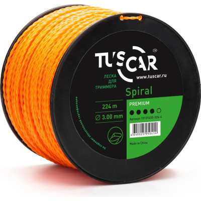 TUSCAR Леска для триммера Spiral, Premium, 3.0mmx224m 10131430-224-4