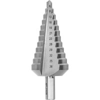 Сверло ступенчатое (6-38 мм; 12 ступеней; ход 5 мм) по металлу Энкор 21638