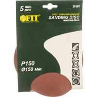 Круг шлифовальный (5 шт; 150 мм; Р150) для шлифовальных станков Fit 39807