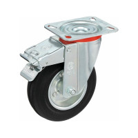 Колесо с вращающейся опорой, пластиной крепления и передним тормозом (125 мм; 130 кг) Tellure rota 535423