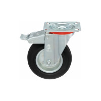 Колесо с вращающейся опорой, пластиной крепления и передним тормозом (125 мм; 130 кг) Tellure rota 535423