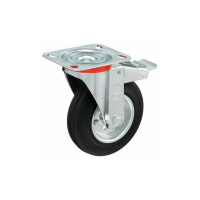 Колесо с вращающейся опорой, пластиной крепления и передним тормозом (125 мм; 130 кг) Tellure rota 535423