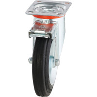 Колесо с вращающейся опорой, пластиной крепления и передним тормозом (200 мм; 230 кг) Tellure rota 535426