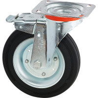 Колесо с вращающейся опорой, пластиной крепления и передним тормозом (200 мм; 230 кг) Tellure rota 535426