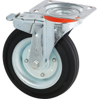 Колесо с вращающейся опорой, пластиной крепления и передним тормозом (200 мм; 230 кг) Tellure rota 535426