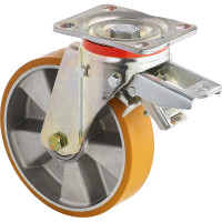 Колесо с вращающейся опорой, пластиной крепления и задним тормозом (150 мм; 600 кг) Tellure rota 656604