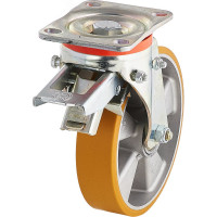 Колесо с вращающейся опорой, пластиной крепления и задним тормозом (150 мм; 600 кг) Tellure rota 656604