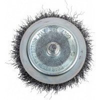 Щётка чашеобразная, гофрированная стальная проволока №085 (75 мм; хвостовик шестигранный) для дрели Атака 22389
