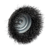 Щётка чашеобразная, гофрированная стальная проволока №085 (75 мм; хвостовик шестигранный) для дрели Атака 22389