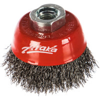Щётка чашеобразная, гофрированная стальная проволока №130 (60 мм; М14) для УШМ Атака 26584