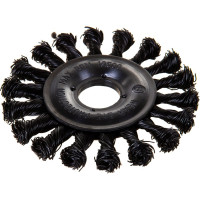 Щётка круглая, витая стальная проволока №133 (100 мм; 22.2 мм) для УШМ Атака 26587