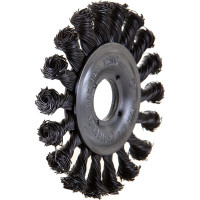 Щётка круглая, витая стальная проволока №133 (100 мм; 22.2 мм) для УШМ Атака 26587