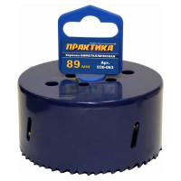 Коронка биметаллическая (89 мм) ПРАКТИКА 036-063