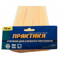 Клей жёлтый, прозрачный (33 шт; 11х300 мм) для клеевого пистолета ПРАКТИКА 641-664