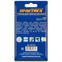 Клей для клеевого пистолета цветной (12 шт; 7х100 мм; 6 цветов) ПРАКТИКА 641-671