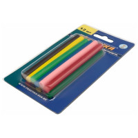 Клей для клеевого пистолета цветной (12 шт; 7х100 мм; 6 цветов) ПРАКТИКА 641-671