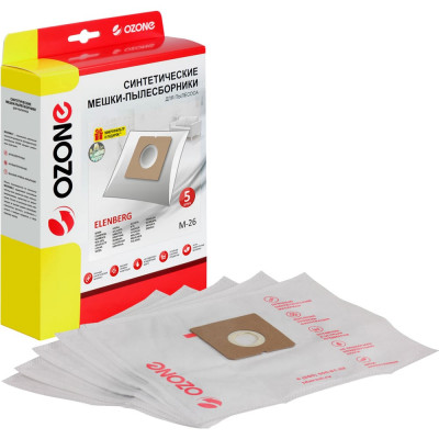 Мешки-пылесборники синтетические (5 шт; с микрофильтром) для пылесосов SALCO, FUNAI, TEAM и др OZONE M-26