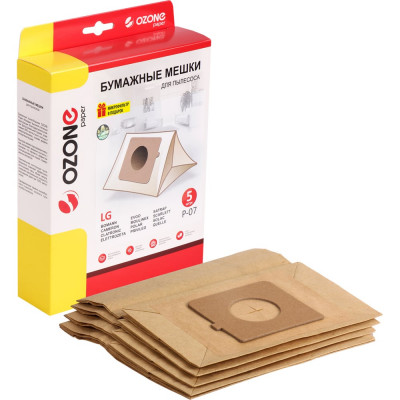 Мешки-пылесборники бумажные (5 шт; с микрофильтром) для QUELLE, SATRAP, BOMANN и др OZONE P-07