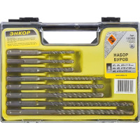 Набор буров SDS-plus 8 шт. (5х50х110; 6х50х110; 8х50х110; 6х100х160; 8х100х160; 10х100х160; 8х150х210; 10х150х210 мм) Энкор 10998