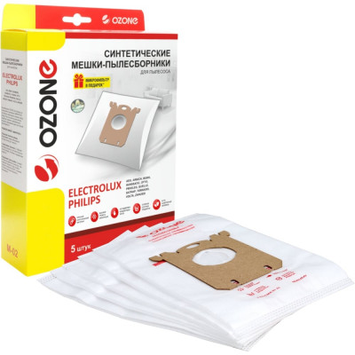 Мешки-пылесборники оригинальные синтетические OZONE (5 шт.) Electolux S-Bag M-02