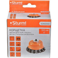 Корщетка-насадка для УШМ (100 мм; М14) Sturm 5240203